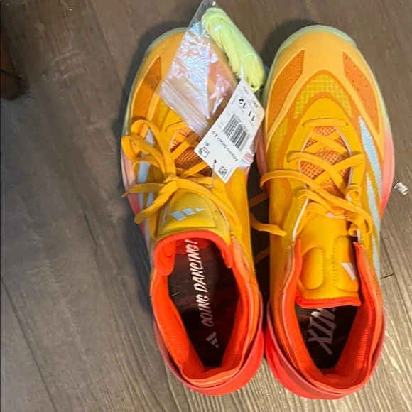 Adidas Men's Yellow and Orange Athletic Shoes - Picture 3 of 4